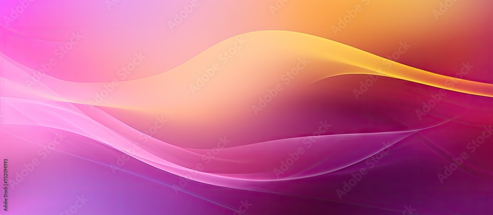 Poster vibrant abstract background with intersecting smooth lines in purple pink and yellow hues