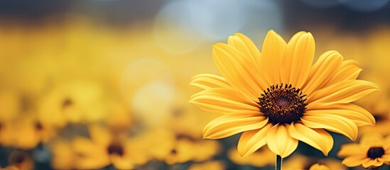 Vibrant Yellow Blossom in a Sea of Sunflowers Under the Summer Sun - obrazy, fototapety, plakaty