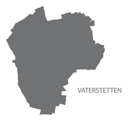 Vaterstetten German city map grey illustration silhouette shape