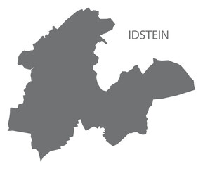 Idstein German city map grey illustration silhouette shape