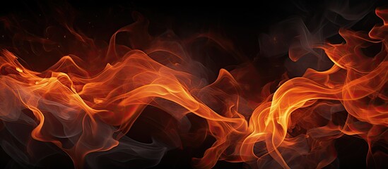Dynamic Fire Flames Dancing in the Darkness - Hot and Fiery Abstract Background