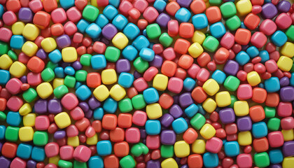 Fototapeta na wymiar Rainbow-colored candy-like cubes background