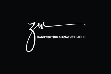 ZW initials Handwriting signature logo. ZW Hand drawn Calligraphy lettering Vector. ZW letter real estate, beauty, photography letter logo design