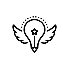 Black line icon for creative idea