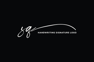 ZQ initials Handwriting signature logo. ZQ Hand drawn Calligraphy lettering Vector. ZQ letter real estate, beauty, photography letter logo design.