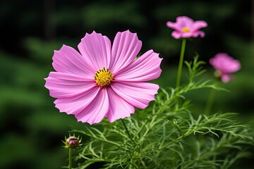 Beautiful colored Cosmos flowers in the morning of winter.