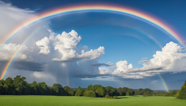 Mysterious Clouds and Rainbows colourful background happiness 