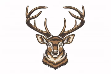 Plexiglas foto achterwand a drawing of a deer head © Victor