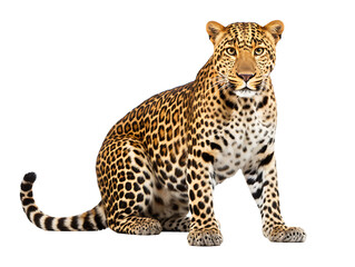 Elegant leopard on transparent background PNG