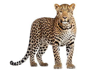 Elegant leopard on transparent background PNG