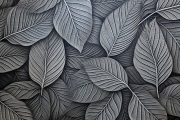 Delicate and intricate leaf pattern forming an artistic and visually captivating background with a touch of nature's grace, Generative AI