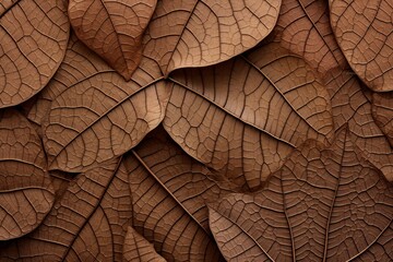 Delicate and intricate leaf pattern forming an artistic and visually captivating background with a touch of nature's grace, Generative AI