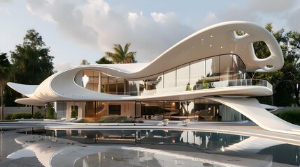 Fototapeta premium Modern high end architecture project evolution