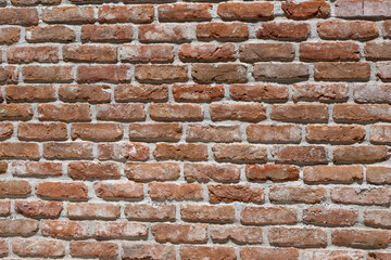 Red brick wall . Pattern and texture, background.