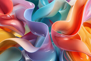 Abstract wavy, colorful background. Modern, stylish 3D wallpapers.