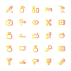 Personal Care Icon Set - Outline Gradient