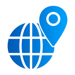 This is the World Map icon from the Travel and Tours icon collection with an Solid Gradient style
