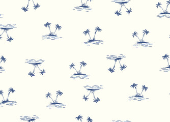 seamless pattern with birds and clouds