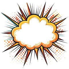 Retro empty comic speech bubble isolated on white background