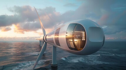 Naklejka na ściany i meble Next-generation wind turbines advancing renewable energy