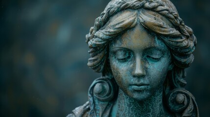 statue of angel, person