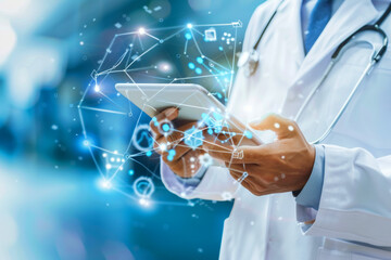 Medical AI technology, online health, global health network - 752104168