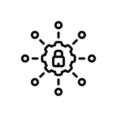 Black line icon for controls
