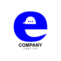 design logo chat letter E