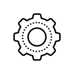 Black line icon for gear