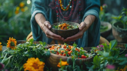 ritual of preparing a nourishing meal, where self-care meets culinary art