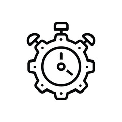 Black line icon for productivity
