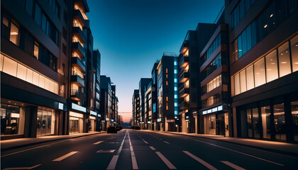 Fototapeta premium Abstract urban architecture at twilight