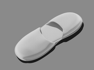 Realistic Tucked White Blank Slippers 3D Mockup