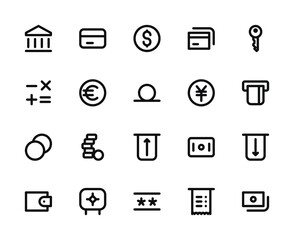 Banking and Payments Icons Set - Outline