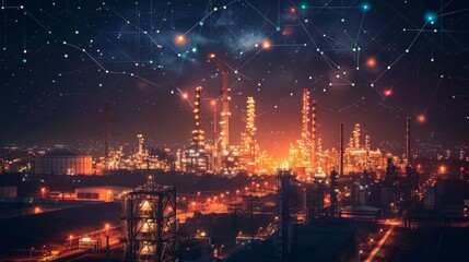 Fototapeta premium synergy between 5G telecommunications and IoT in transform industrial operations for enhanced productivity