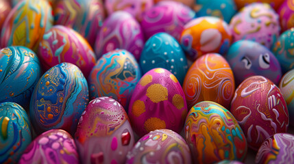 colorful died Easter eggs