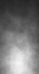 Realistic black and white cloud of smoke texture vertical illustration background.