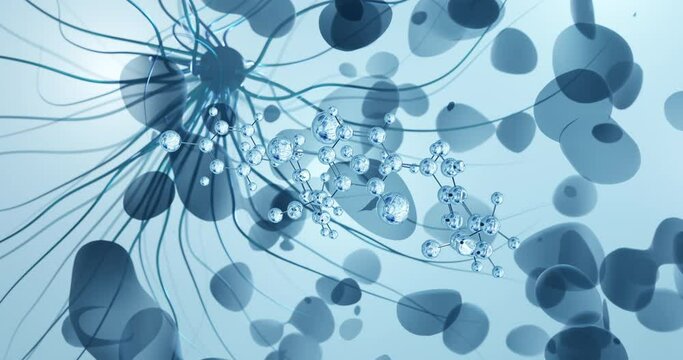 Bromfenac Sodium Sesquihydrate rotating molecular 3d structure ball-and-stick model, looped video sesquihydrate of the sodium salt of bromfenac