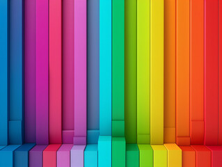 rainbow color linear step PPT background - obrazy, fototapety, plakaty