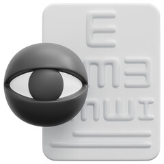 eye exam 3d render icon illustration