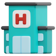 Fototapeta premium hospital 3d render icon illustration