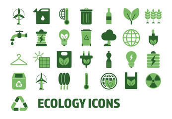 Ecology and Environment related color line icon set. Nature and Renewable Energy colorful linear icons. Eco friendly and Eco line icons flat color outline vector sign collection.