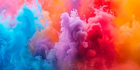 Fototapeta premium Abstract smoke with colorful red, blue, and purple clouds, a vibrant background texture.