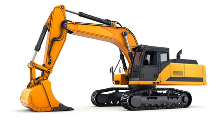 Excavator isolated on white background