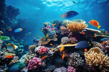 Fototapeta na wymiar Vibrant Coral Reef Marine Life Explorations