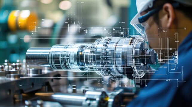 The skilled engineer expertly operated the lathe in the bustling manufacturing factory, overseeing the production of precision parts.