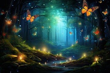 Forest Odyssey with Luminescent Butterflies