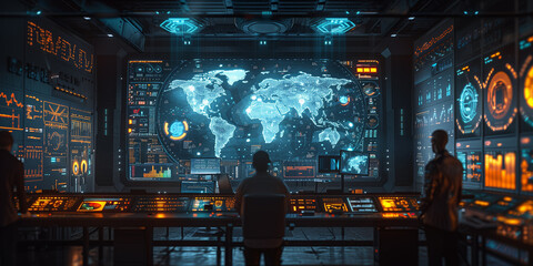 View of a Futuristic interface on a futuristic interface 3d rendering