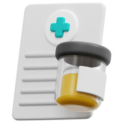 urine sample 3d render icon illustration