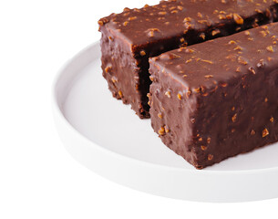 Two pieces of chocolate cake isolated